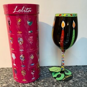 Lolita 50 And Fabulous Hand Painted Wine Glass
